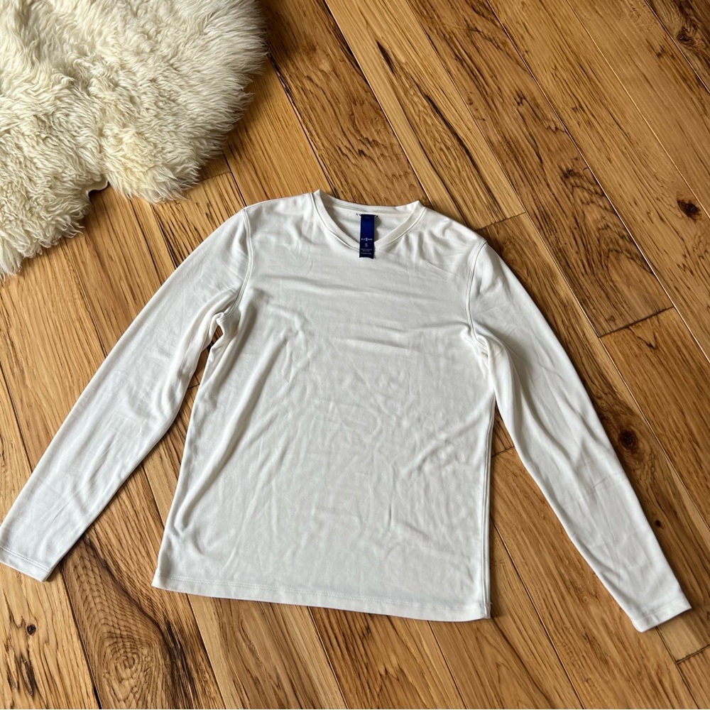 Kit and Ace V Neck Long Sleeve T-Shirt White Small
